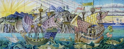 Azulejos que representan galeones, 1888-97 de William de Morgan